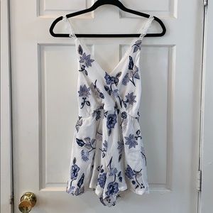 Blue flowered romper